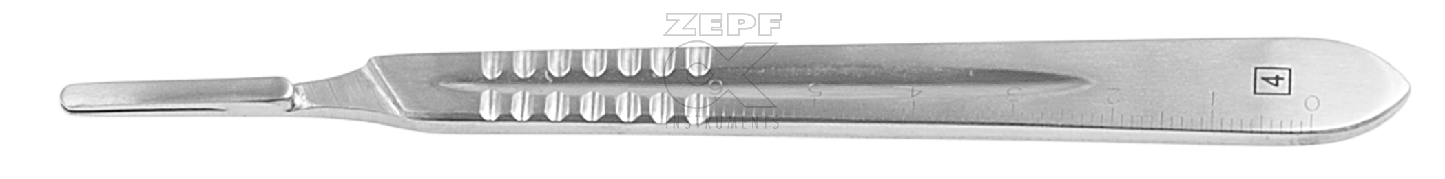 06-1004-01 06-1004-01  ~ Skalpellgriff Fig. 4 graduiert 13,5 cm f. Kling. Fig.18,19,20,21,22,23,24,25,36 nicht kalibriert ~