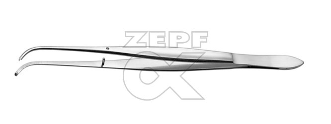 10-2301-17 10-2301-17  ~ CUSHING Pinzette 1x2 Zähne gebogen17,5cm ~