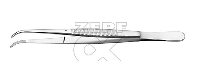 10-2705-17 10-2705-17  ~ TAYLOR Pinzette gerieft gebogen 17 cm ~