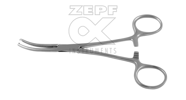 12-3407-14 12-3407-14  ~ DANDY Arterienklemme 1x2 Z. 14 cm seitlich gebogen ~