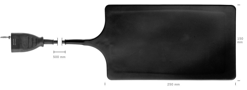 193-008 193-008  ~ Gummi-Neutralelektrode, Erwachsene, 250 x 150 mm, an Erbe ~