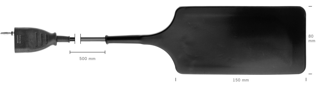 193-016 193-016  ~ Gummi-Neutralelektrode, Kinder, 150 x 80 mm, an Erbe ~