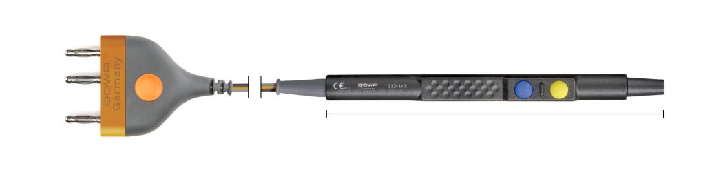 220-145 220-145  ~ JackKNIFE, 2 Tasten, Schaft 4 mm, an 3-Pin, Kabel 4,5 m ~