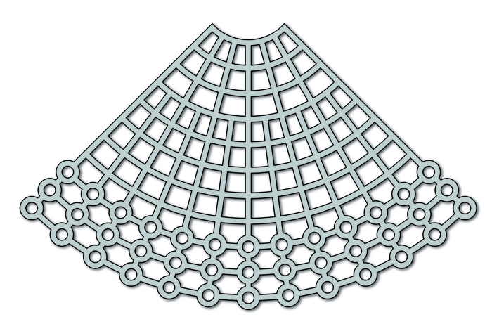 25-043-16-09 25-043-16-09  ~ Fächer-Mesh für Orbitaboden, 1,5MM 0,2MM ~