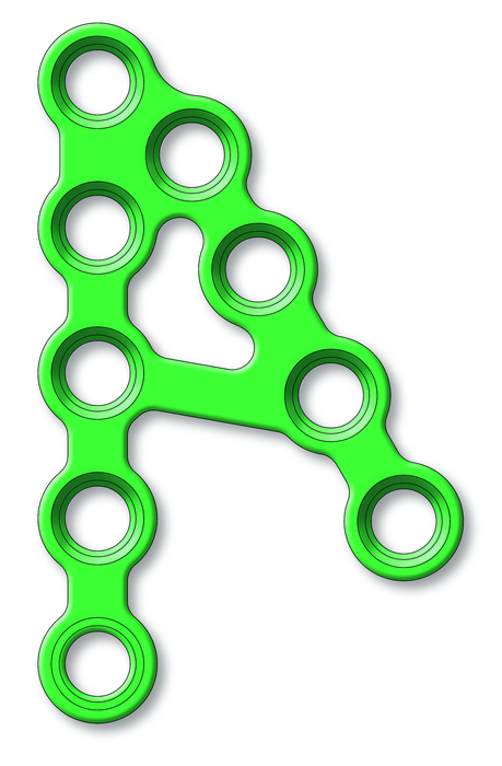 25-283-25-91 25-283-25-91  ~ Subkondyläre Platte,9-Loch,rechts,3D ~