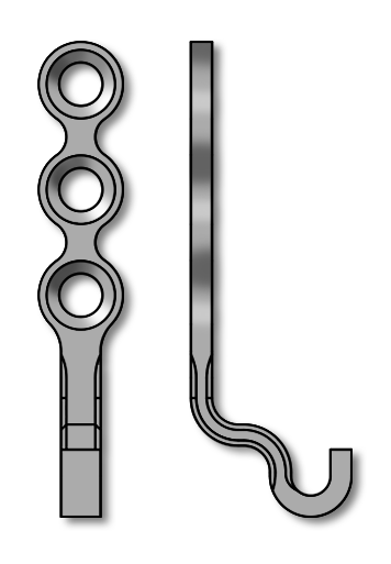 25-301-23-09 25-301-23-09  ~ Vertical Control Platte m. Haken,T=0,8mm ~