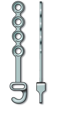 25-301-31-09 25-301-31-09  ~ KFO-Platte, 4-Loch, mit Haken, links ~