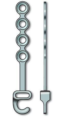 25-301-32-09 25-301-32-09  ~ KFO-Platte, 4-Loch, mit Haken, rechts ~