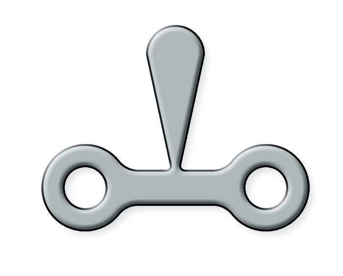 25-302-09-09 25-302-09-09  ~ MI-LeFort1 Platte,2.0,2-L,T=0.6,Steg 5mm ~