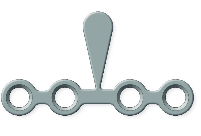 25-306-05-09 25-306-05-09  ~ Mikropl. 1,5, 4-Loch mit Steg, T=0,6 mm ~