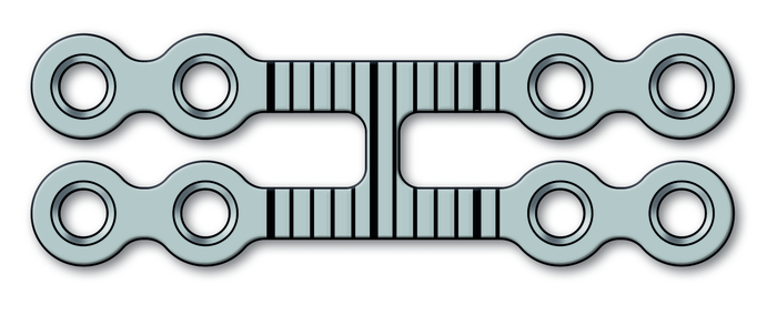 25-394-34-09 25-394-34-09  ~ BSSO Platte,doppelreihig,1 Steg,2x4-Loch ~