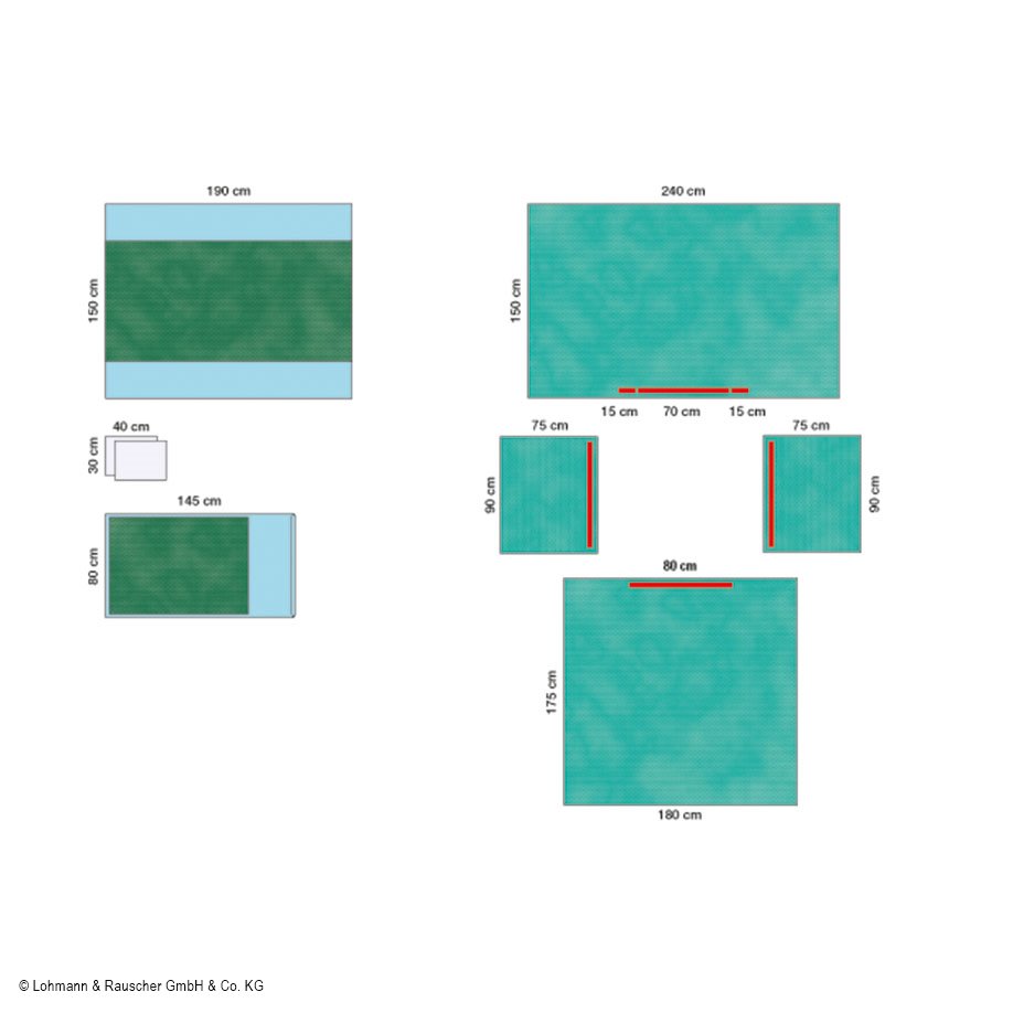 33301 33301  ~ INSTRUMENTENMATTE FÜR SIEBKORB Lagerung und Transport, zur Fixierung von Instrumenten während der Sterilisation (Dampf- und Niedertemperatur), Maße (BxT)  500x226mm ~