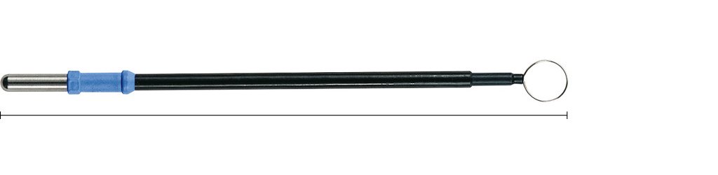 520-032 520-032  ~ Drahtschlingenel., gerade,   10 mm, 128 mm, isolierter Schaft 4 mm ~