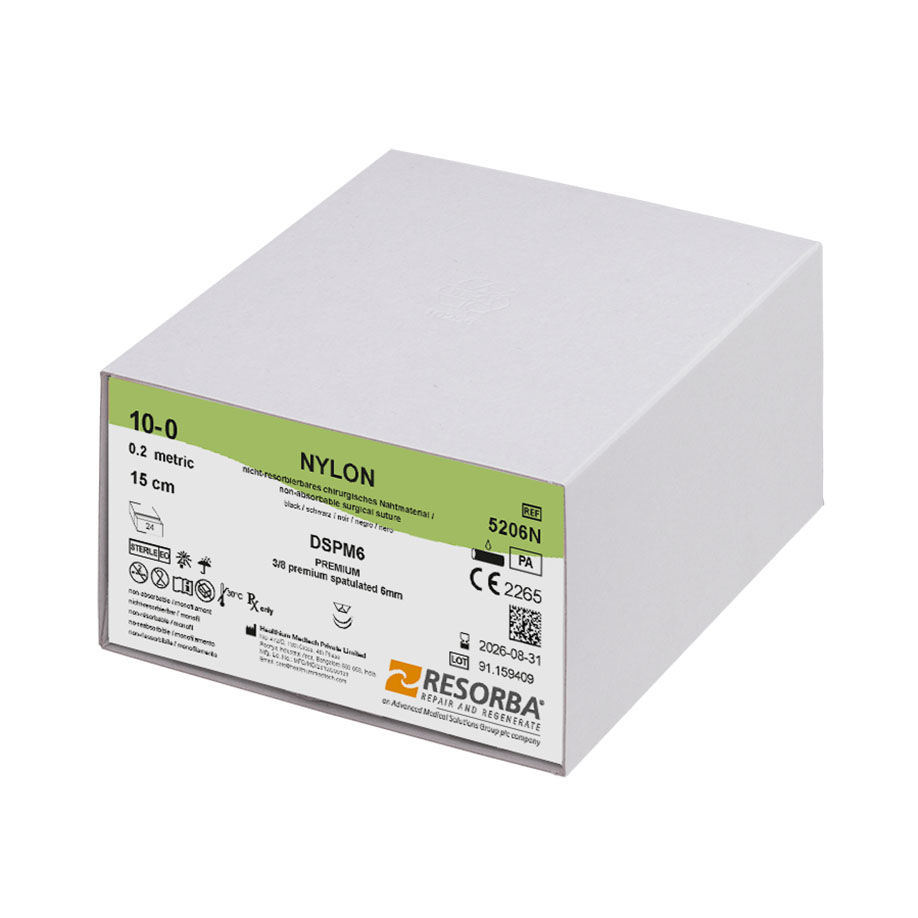 5206N 5206N  ~ NYLON schwarz, 10 0 USP, DSPM6, Länge 15cm ~