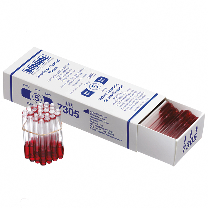 7305AB 7305AB  ~ STERIL. CNTR TUBES TYPE 5-WHITE SPOT-(100 TBS BOX) ~