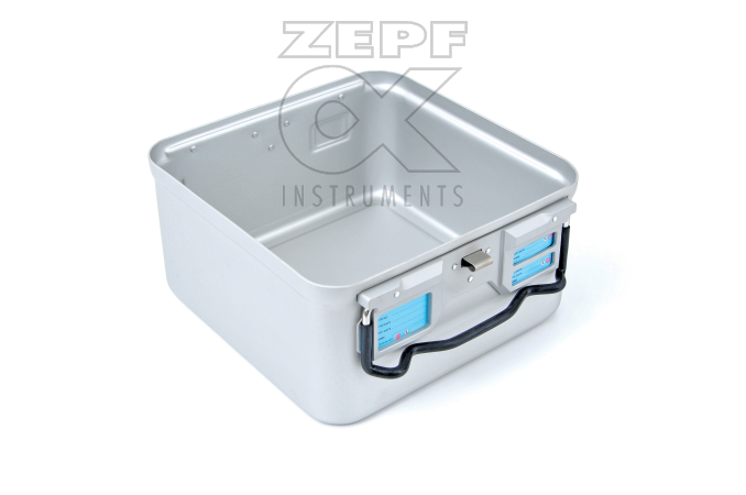 88-3855-13 88-3855-13  ~ Container Unterteil Alu silber 1 2 ungelocht 28,5 x 28 x 15 cm ~