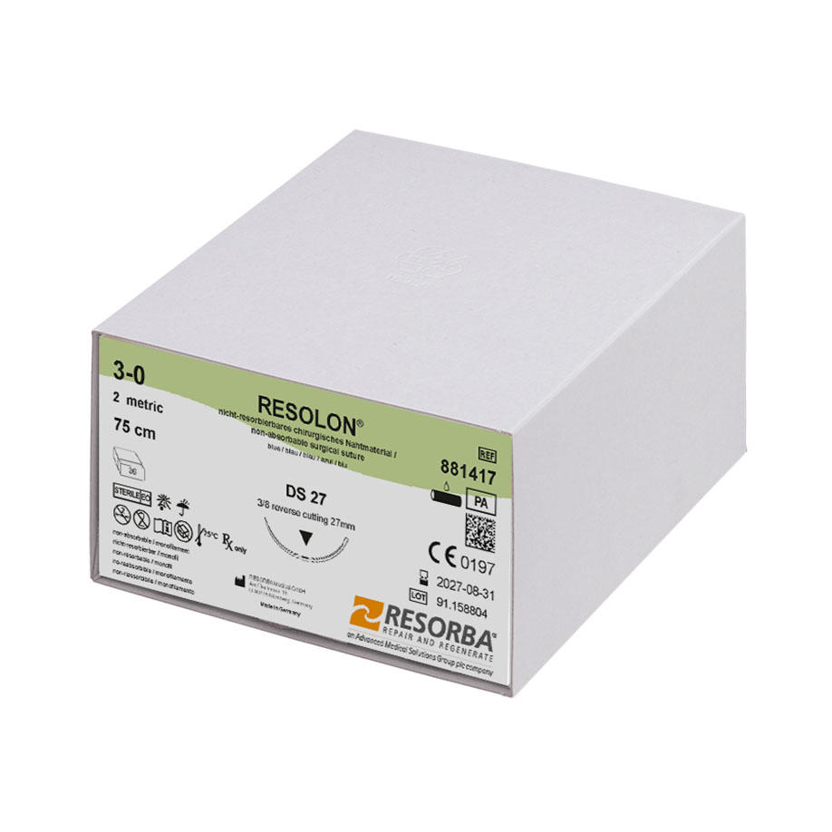 881417 881417  ~ RESOLON blau, 3 0 USP, DS27, Länge 75cm ~