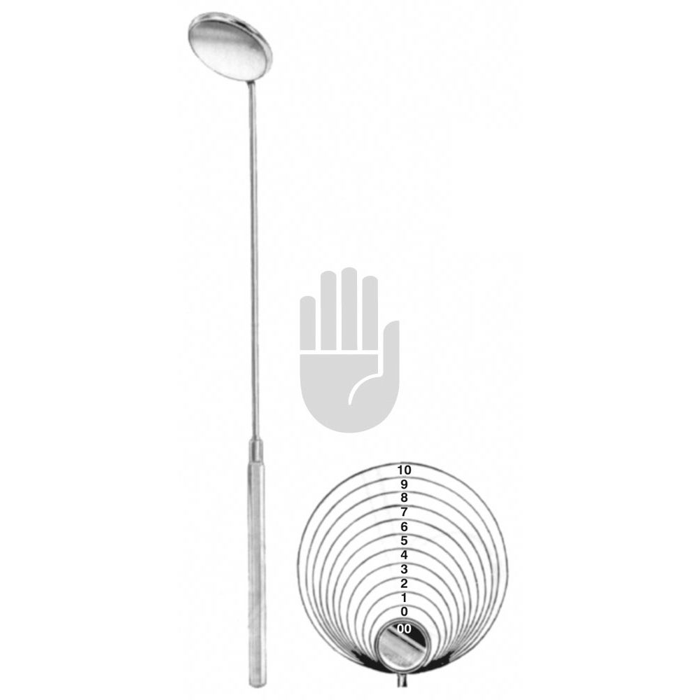 HB0017 HB0017  ~ Kehlkopfspiegel mit Griff, EC 7, US 6, 24mm ~