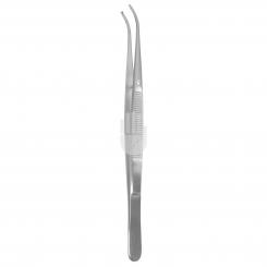 HB0381G HB0381G  ~ Chir. Pinzette, Semken, 12,5cm mit 1x2 Zähnen, gebogen ~