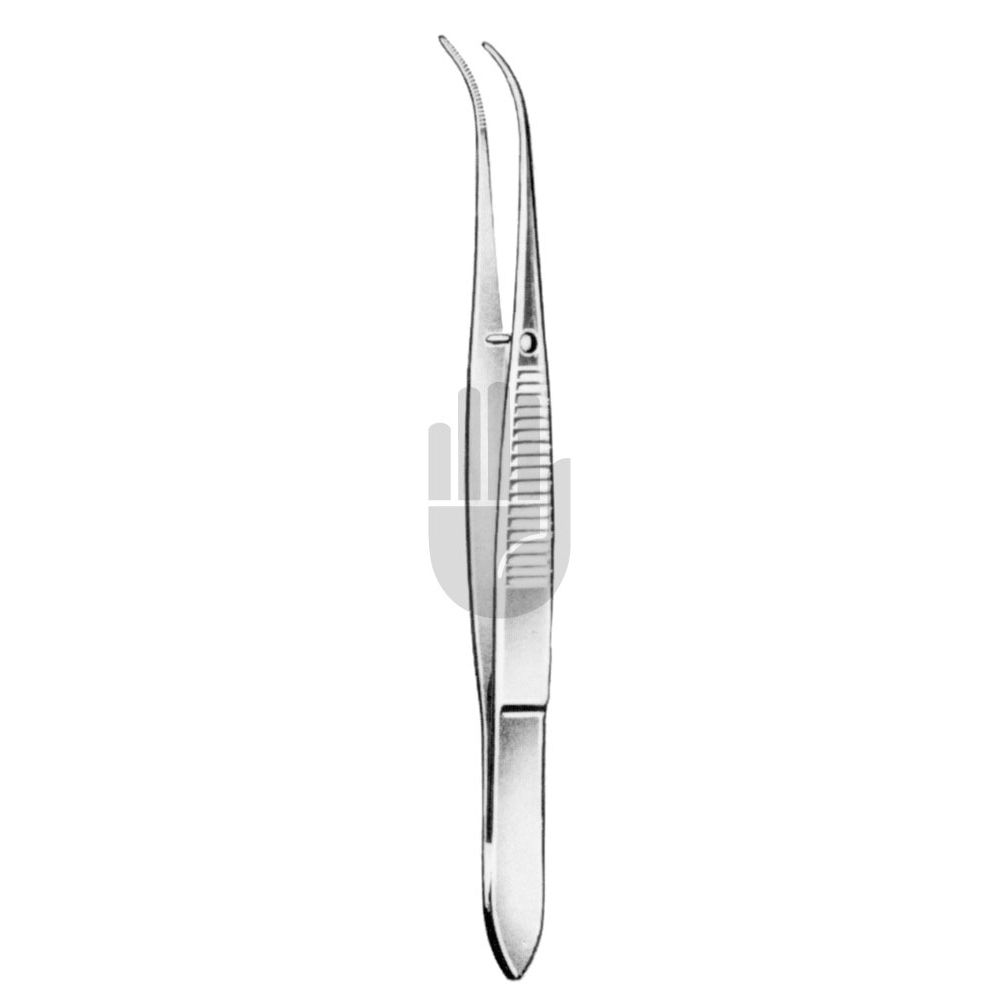 HB0426 HB0426  ~ Anatomische Pinzette, fein, schwach gebogen, gerieft, mit Stift, 10,5cm ~