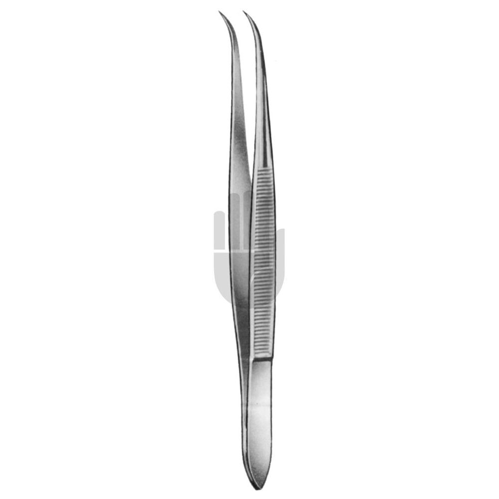 HB0438 HB0438  ~ Splitterpinzette, gebogen, glatt, ohne Stift, 10,5cm ~