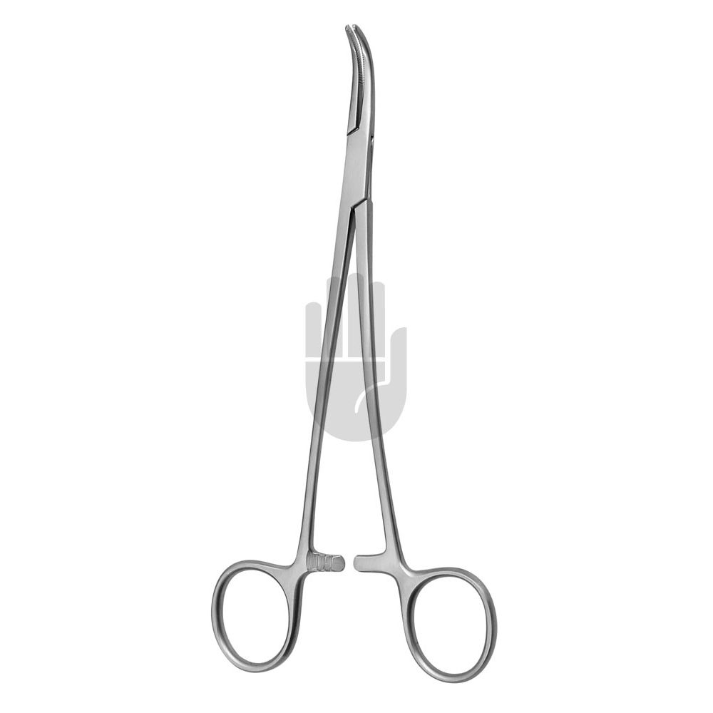 HB0710-05 HB0710-05  ~ Overholt Arterienklemme, s-förmig gebogen, grazil. 24,5cm ~