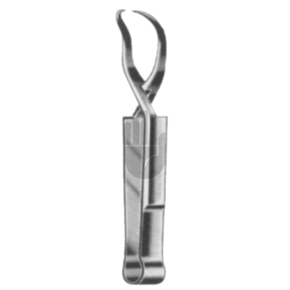 HB0761 HB0761  ~ Schaedel Tuchklemme, gebogen, 9cm ~