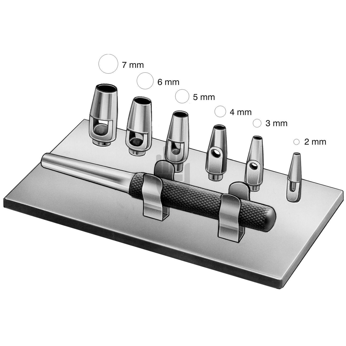 HB0930 HB0930  ~ Keyes Hautstanze, komplett, mit 6 auswechselbaren Stanzköpfen ~