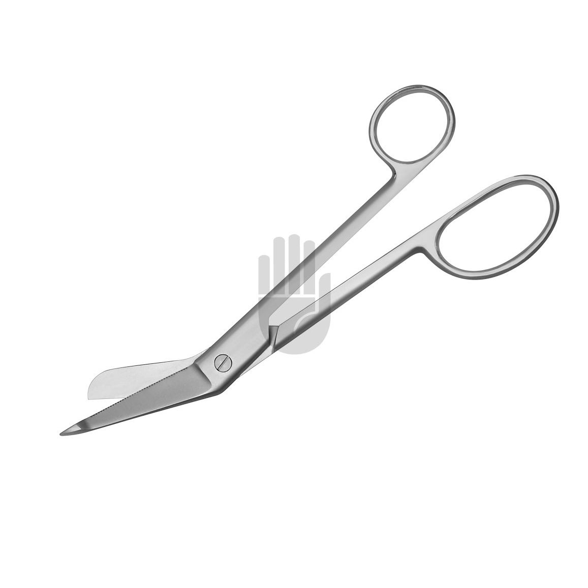 HB1991-01C HB1991-01C  ~ HEBU Synthetic Cast Cutter Schere stumpf, 19cm mit ergonomisch abgewinkeltem Daumenring ~