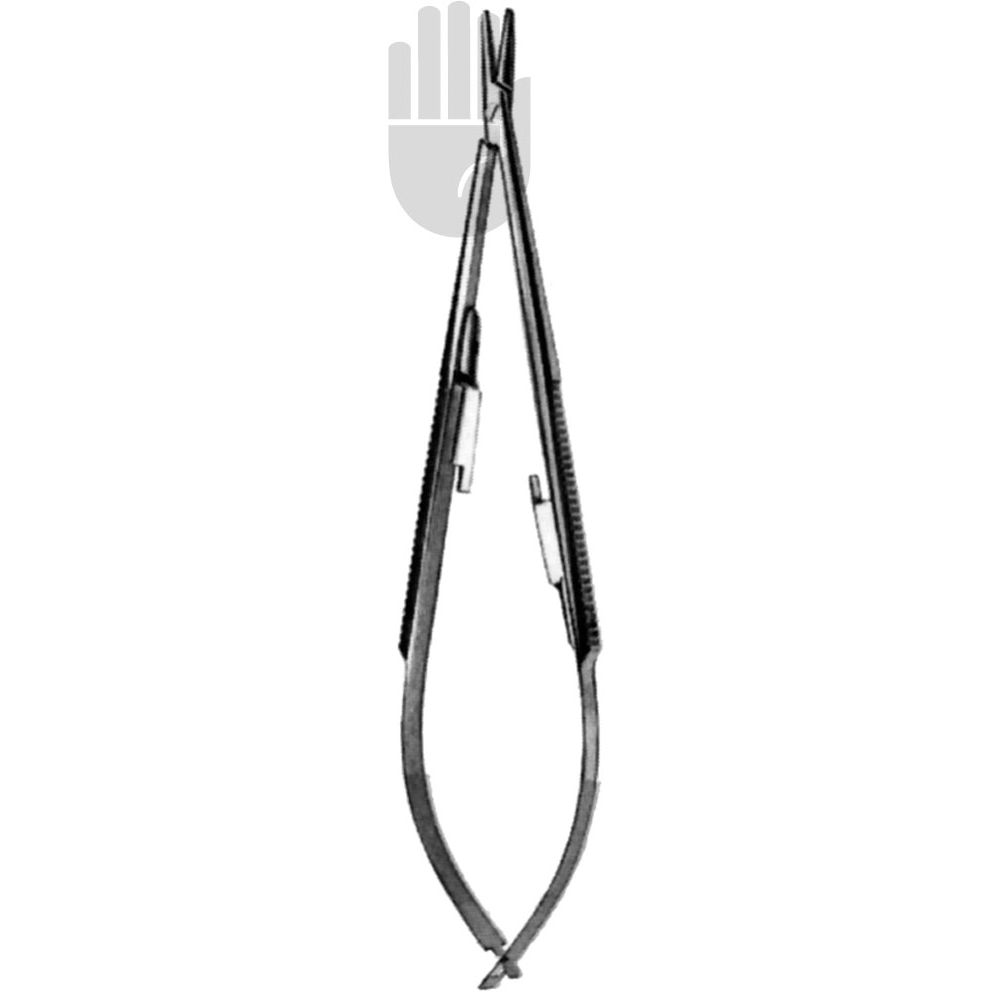 HB2406-18 HB2406-18  ~ Castroviejo Nadelhalter, gebogen, gerieft, mit Sperre, 18cm ~