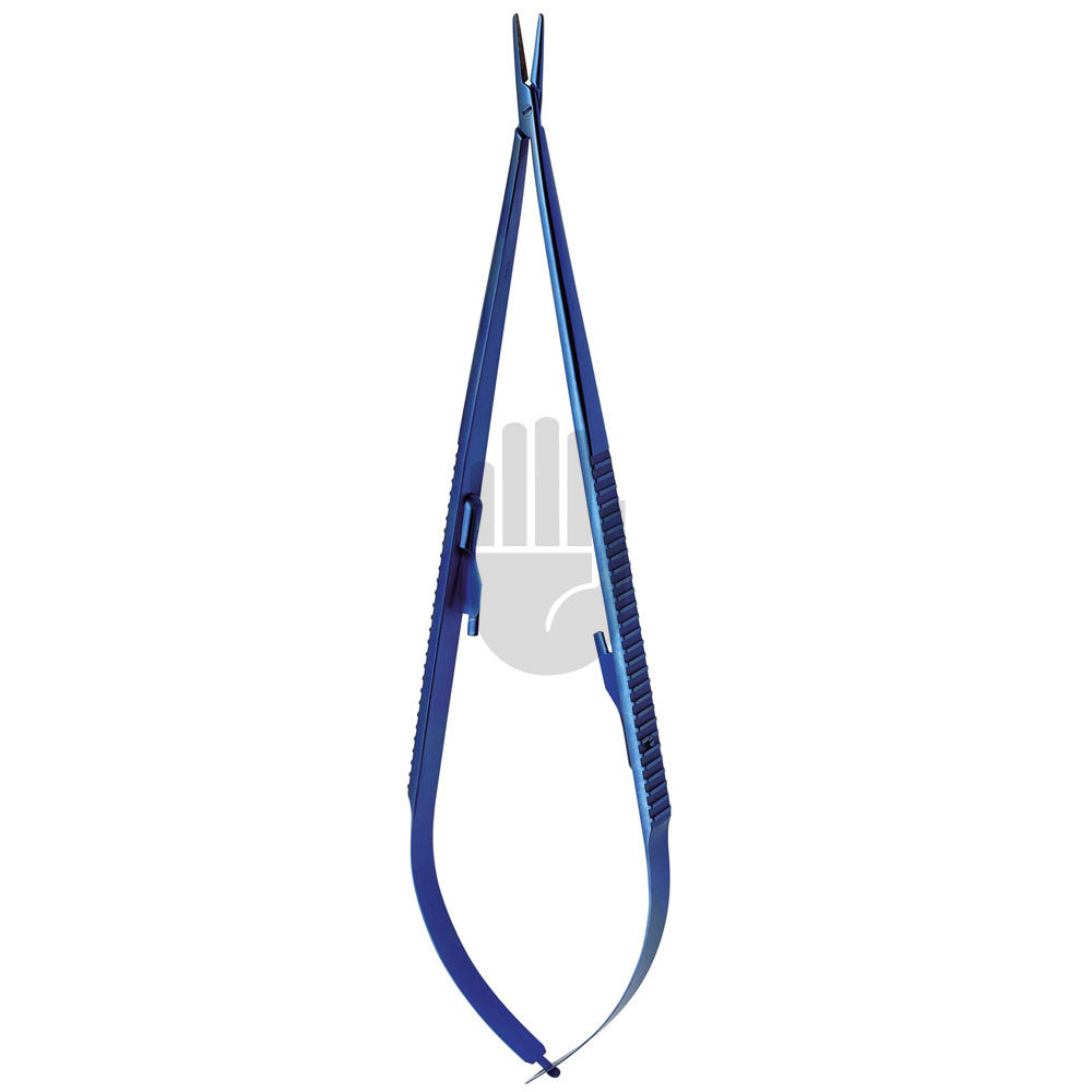 HB2432-24 HB2432-24  ~ Titan-Mikro-Nadelhalter, 24cm, kantige Ausführung, gebogen, mit Sperre, diamantstaubbeschichtet ~