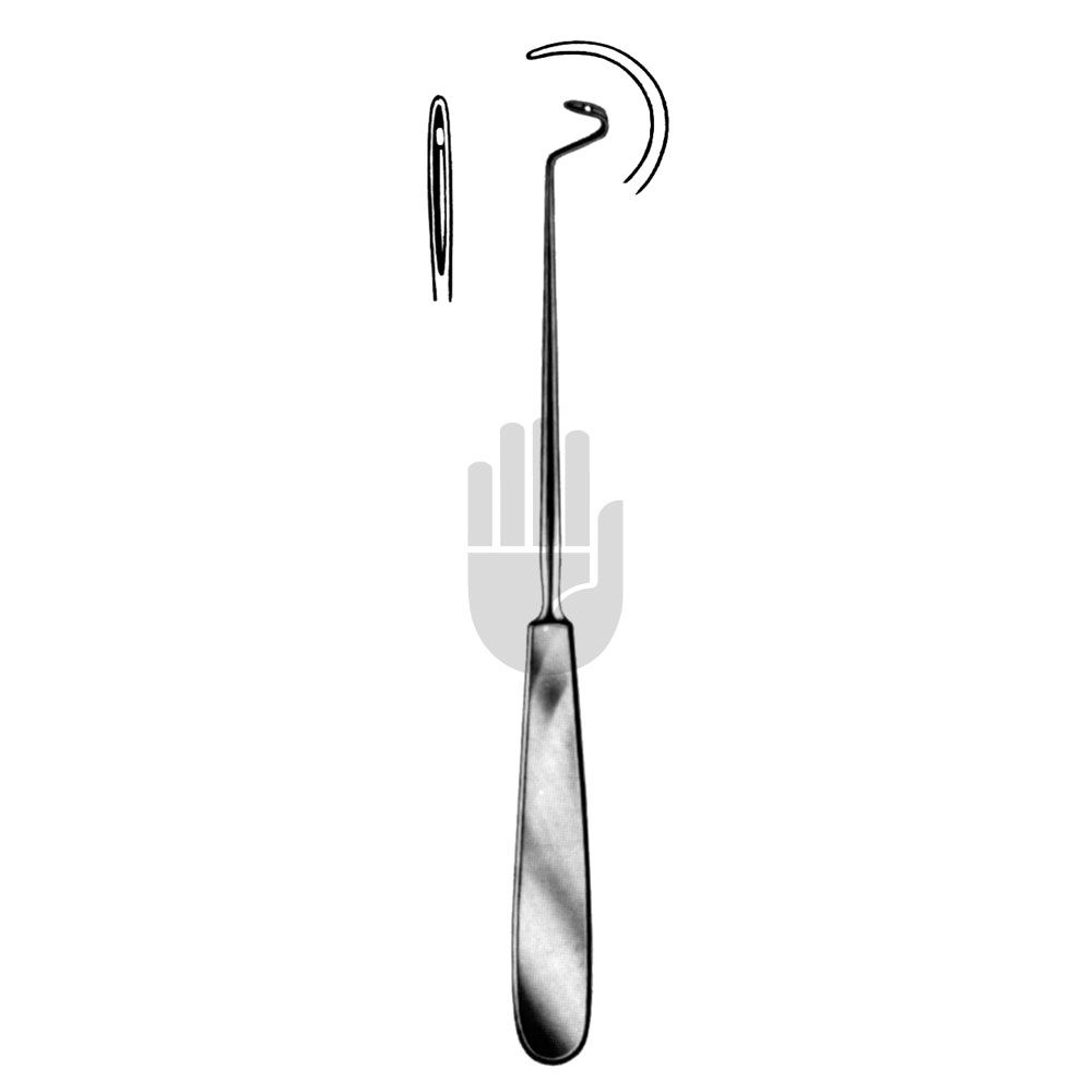 HB2531-20 HB2531-20  ~ Deschamps Unterbindungsnadel, stumpf, rechts gebogen, für die linke Hand, 20cm ~