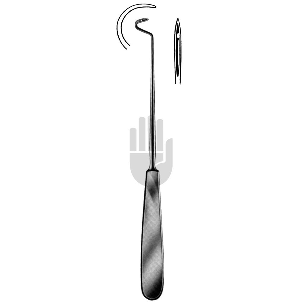 HB2532-20 HB2532-20  ~ Deschamps Unterbindungsnadel, scharf, links gebogen, für die rechte Hand, 20cm ~