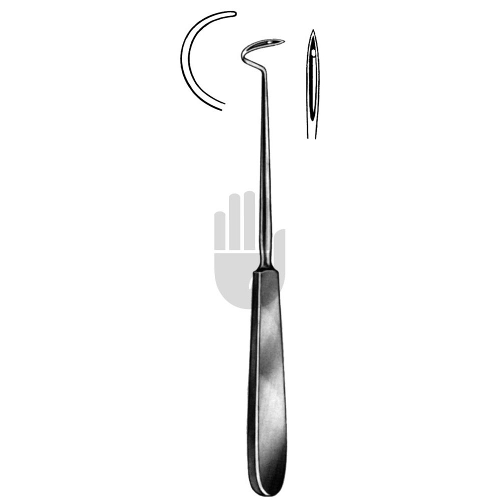 HB2536-20 HB2536-20  ~ Deschamps Unterbindungsnadel, scharf, links gebogen, für die rechte Hand, 20cm ~