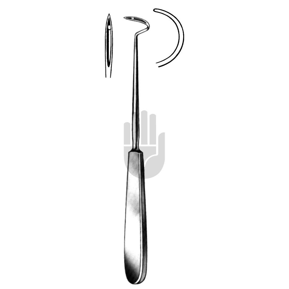 HB2537-20 HB2537-20  ~ Deschamps Unterbindungsnadel, scharf, rechts gebogen, für die linke Hand, 20cm ~