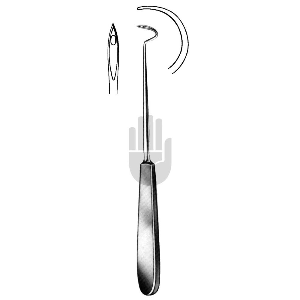 HB2541-21 HB2541-21  ~ Deschamps Unterbindungsnadel, scharf, rechts gebogen, für die linke Hand, 21cm ~