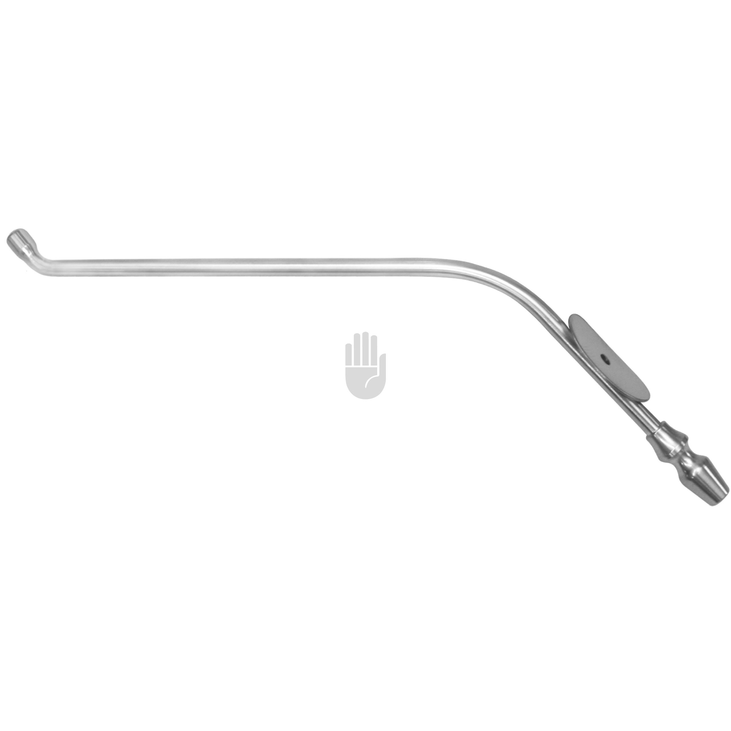 HB2667-50 HB2667-50  ~ Saugrohr, Rhoton-Merz-Style, Charr. 10,   3,3mm, aufwärts gebogen, atraumatische Saug- rohrspitze, Arbeitslänge 130mm ~