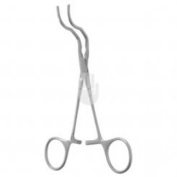 HB3942-10 HB3942-10  ~ Gregory Profunda Klemme,15cm, gebogen, Maul 4,4cm, DeBakey-Zahnung ~