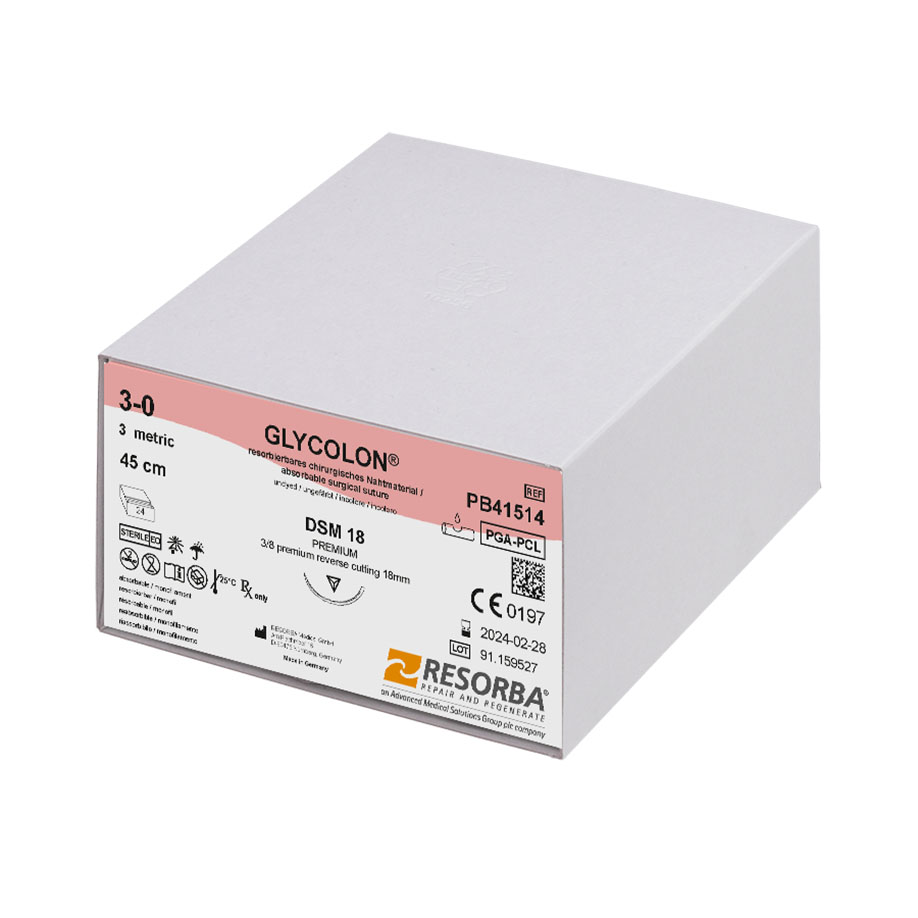 PB41514 PB41514  ~ GLYCOLON® ungefärbt, 3 0 USP, DSM18, Länge 45cm ~