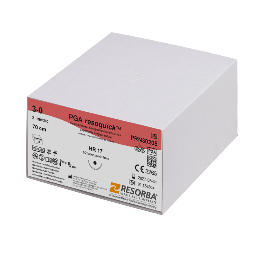 PRN30205 PRN30205  ~ PGA resoquick™ ungefärbt, 3 0 USP, HR17, Länge 70cm ~