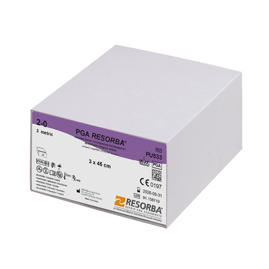 PU533 PU533  ~ PGA RESORBA® ungefärbt, 2 0 USP, , Länge 3x45cm ~
