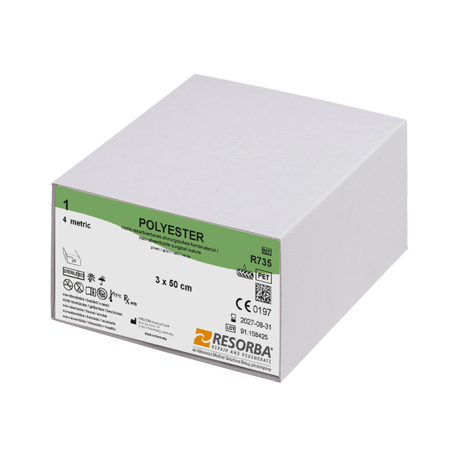 R735 R735  ~ POLYESTER grün, 1 USP, , Länge 3x50cm ~
