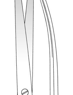 11-285-25-07  ~ PRÄPARIERSCHERE, METZENBAUM, GEB., 26 CM ~