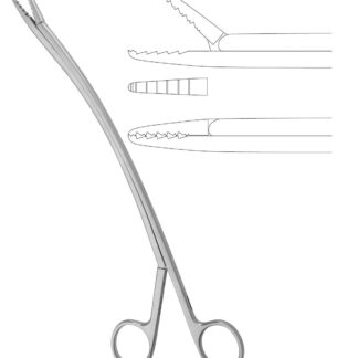 24-156-36-07  ~ Drainagedurchführzange, o. Raste, 34 cm ~