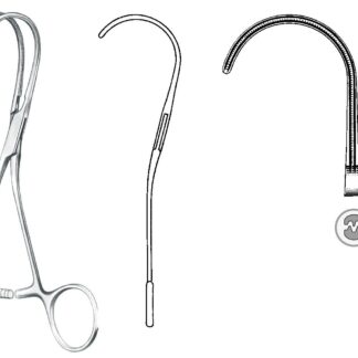 24-455-17-07  ~ ATR.-KLEMME, DE BAKEY, ST. GEB., 16,5 CM ~