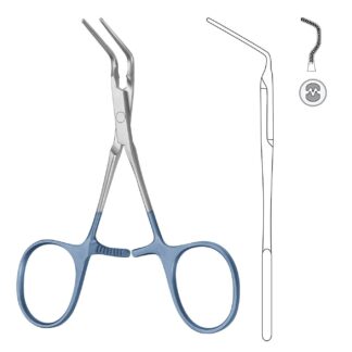 24-581-03-09  ~ Ti-Atr.-Klemme, neon., löffelf.,10,5cm ~