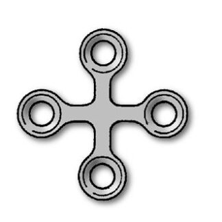 25-326-55-09  ~ MIKROPL., 1,5, 4-LOCH, KREUZFORM ~