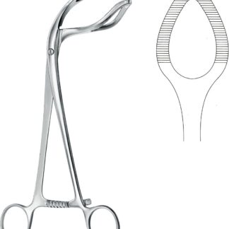 32-779-23-07  ~ UTERUSFASSZANGE, SOMER, GEB., 22,5 CM ~