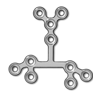 50-399-10-09  ~ MINI NASENPLATTE, 10-LOCH, Y-FORM, 0,6MM ~