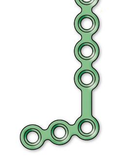 50-755-07-71  ~ MINIPLATTE 7-LOCH L-FORM LINKS,T 1,0MM ~